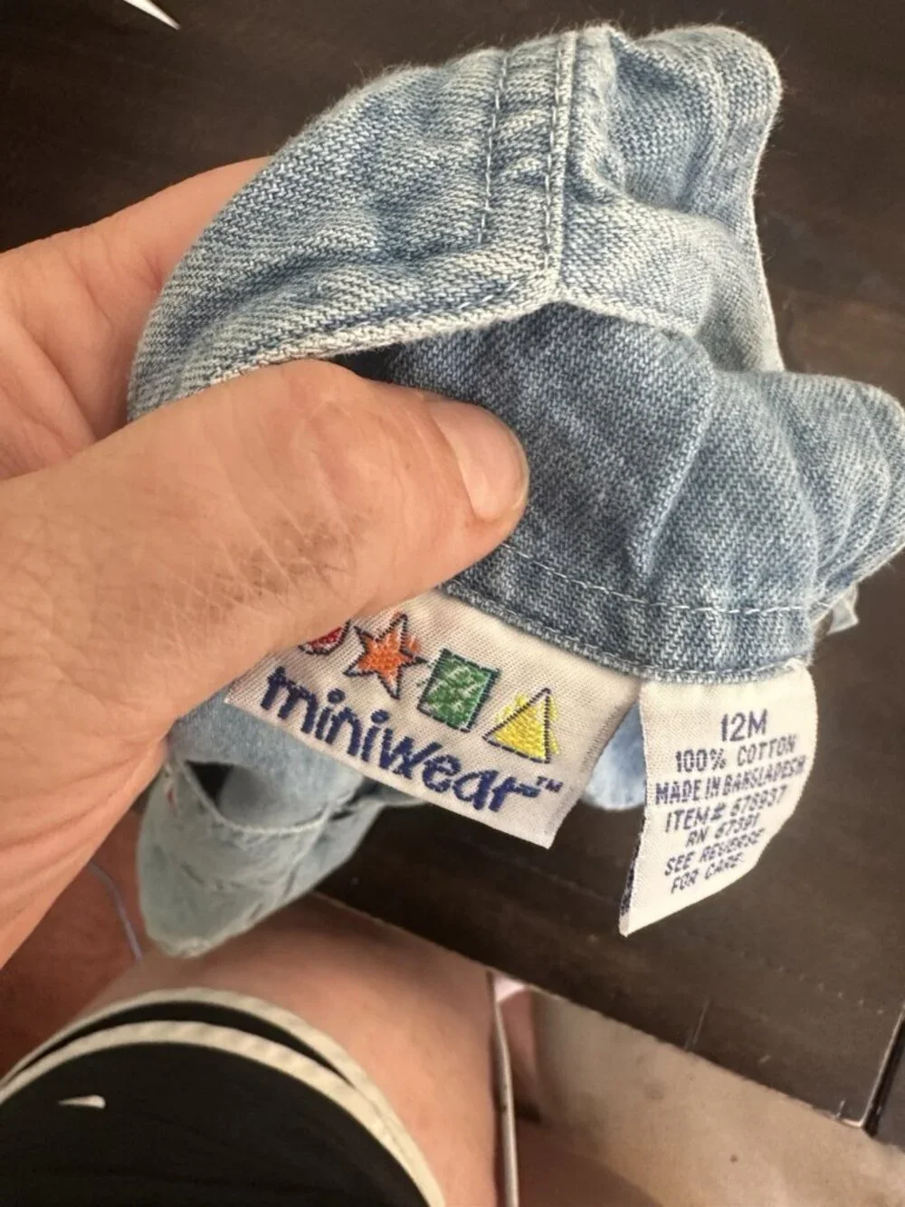 Vintage Miniwear Bear Overalls Size 12 Months Blue  Denim